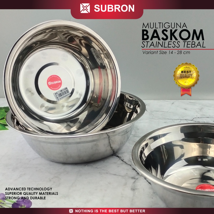 Baskom stainless 20/22/24cm tebal multifungsi mangkok - SUBRON