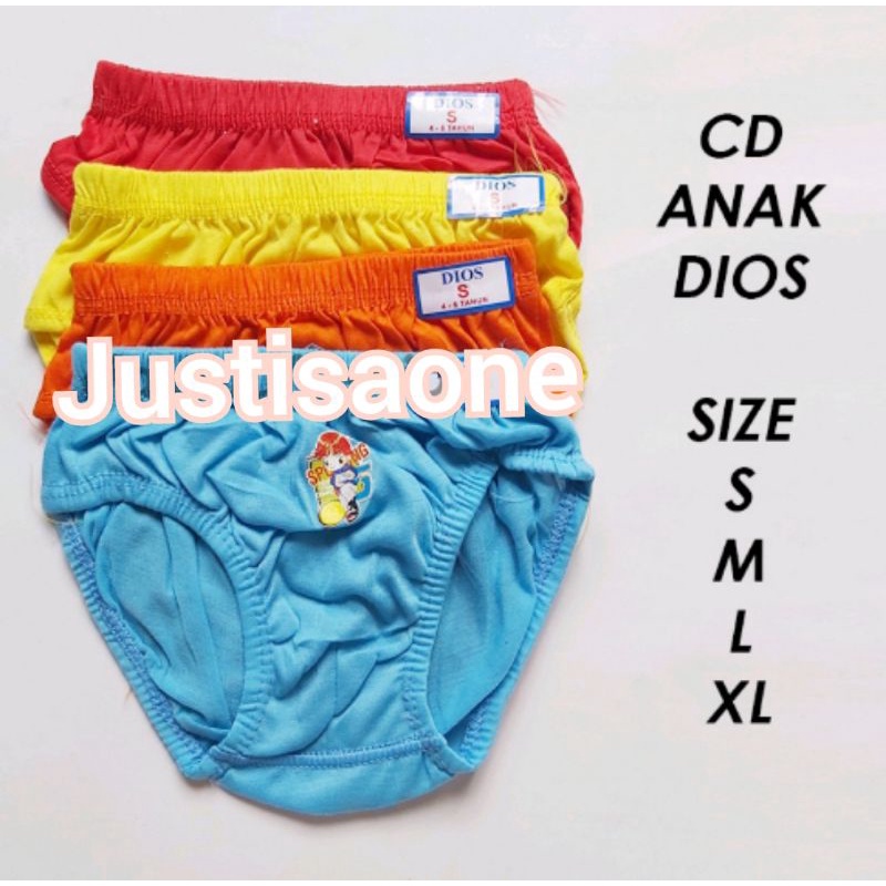 6 Pcs Celana Dalam Anak Dios Size S M L XL