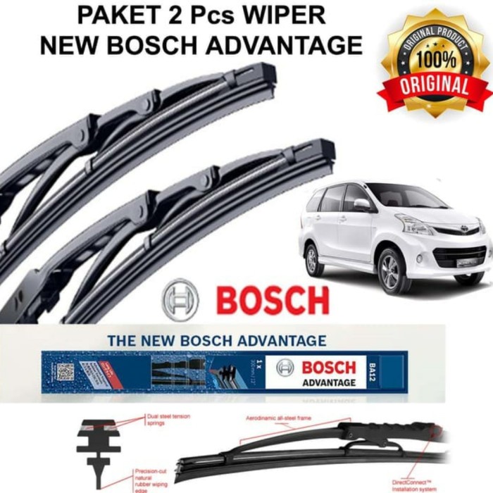 Wiper Wiper Karet Kaca Depan Mobil All New Avanza Xenia Original Bosch 2Pcs
