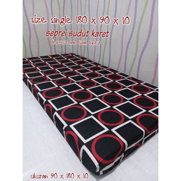 Seprei Kasur uk 180x90x10 Sudut Karet Bahan Bagus Lembut tidak luntur