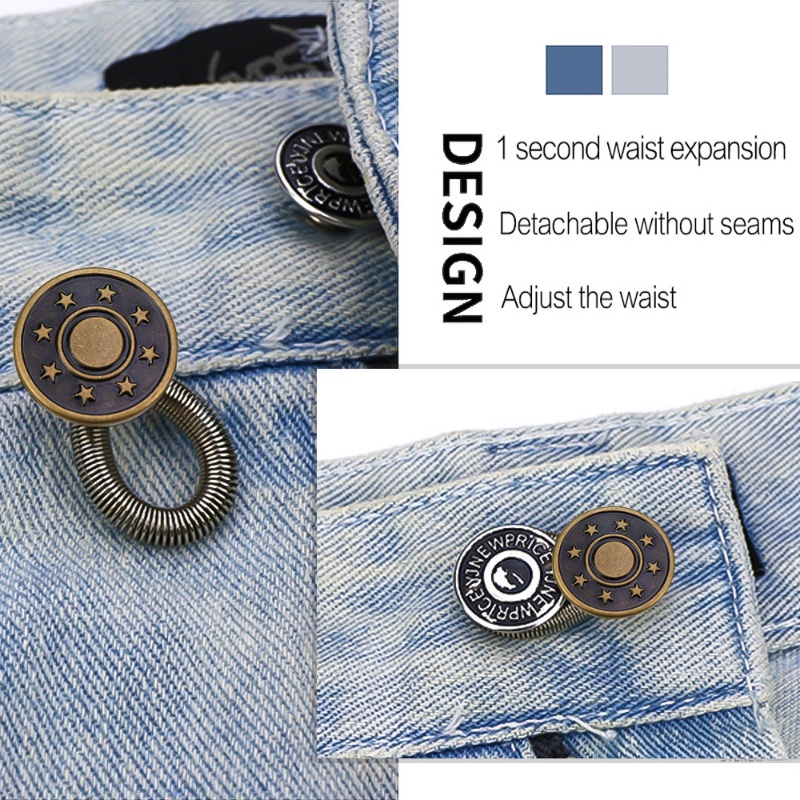 1pc Button Extender Untuk Celana Jeans/Gratis Jahit Adjustable Retractable Metal Buttons Waistband Expander