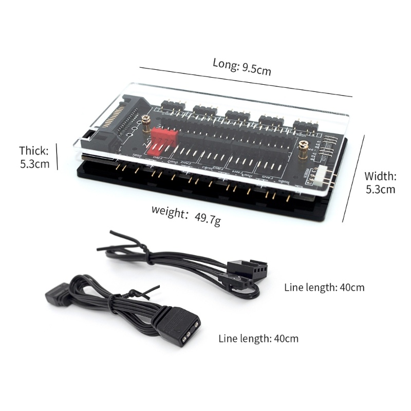 Btsg 4Pin RGB 5V/3Pin ARGB Kipas PWM HUB 8perpanjangan Pendingin Kipas Splitter Multi Way