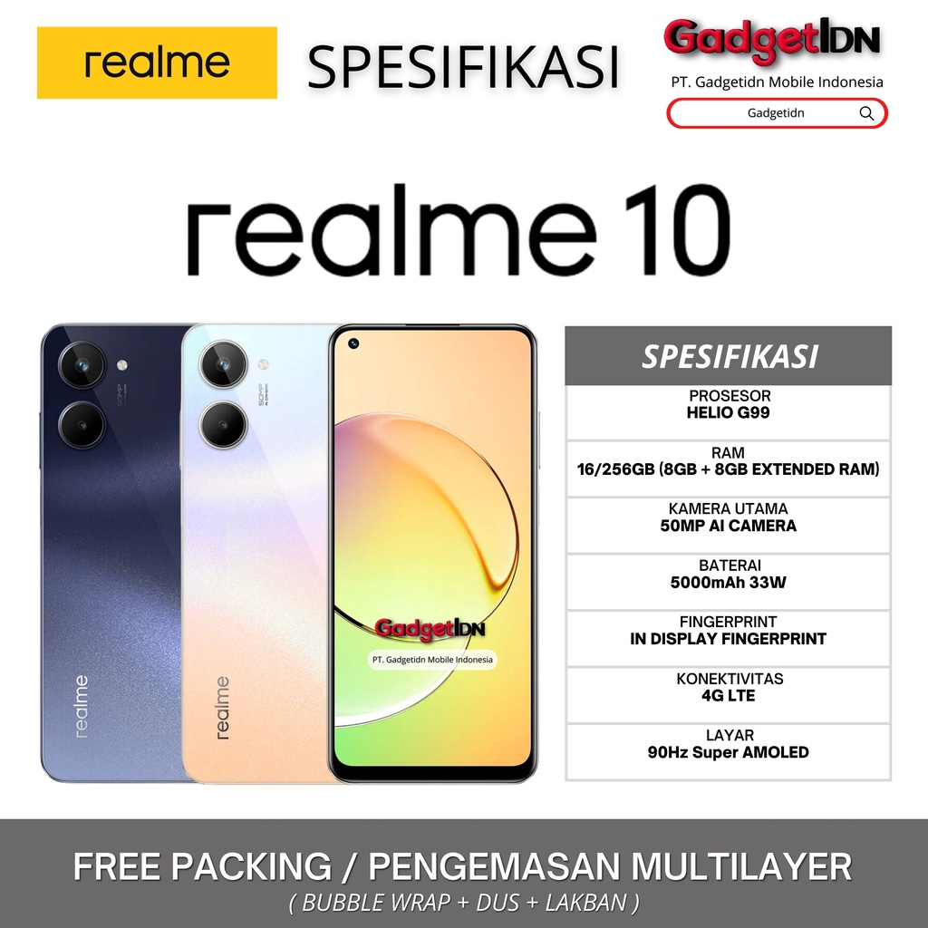 REALME 10 16/256GB (8GB + 8GB EXTENDED RAM) GARANSI RESMI REALME