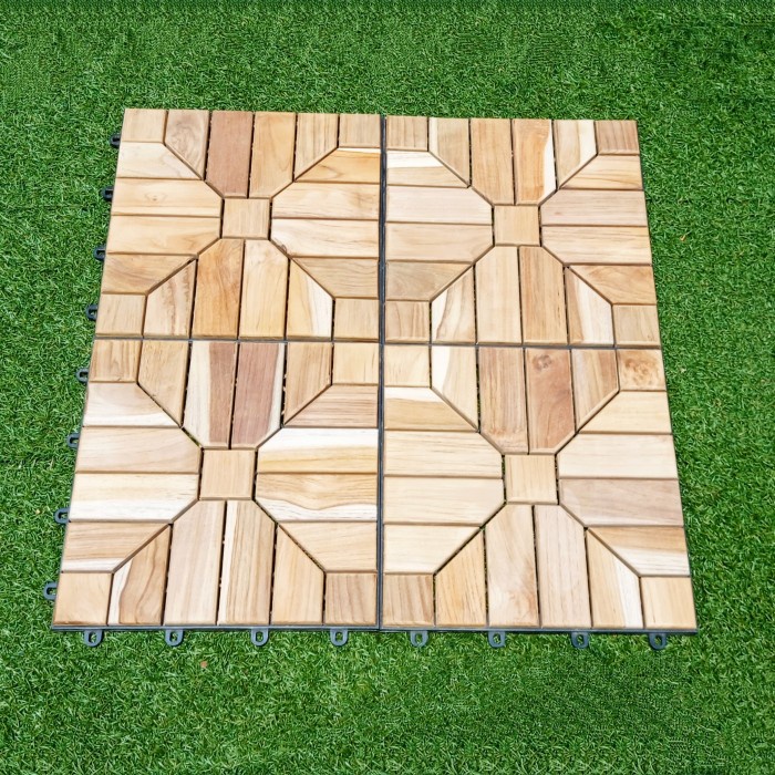 Tag Lantai Kayu Decking Tile Bongkar Pasang