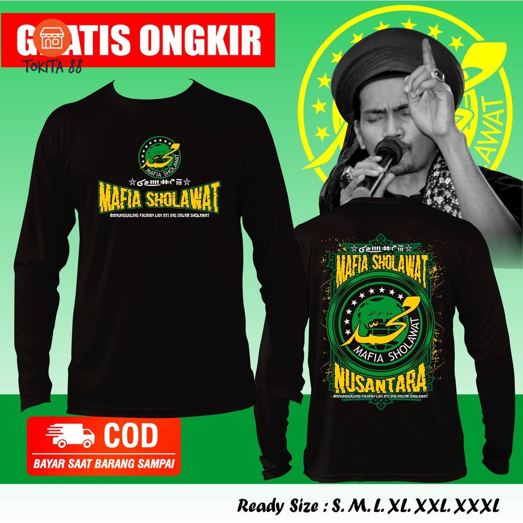 KAOS LENGAN PANJANG MAFIS MAFIA SHOLAWAT NUSANTARA SANTRI DISTRO KATUN COMBED