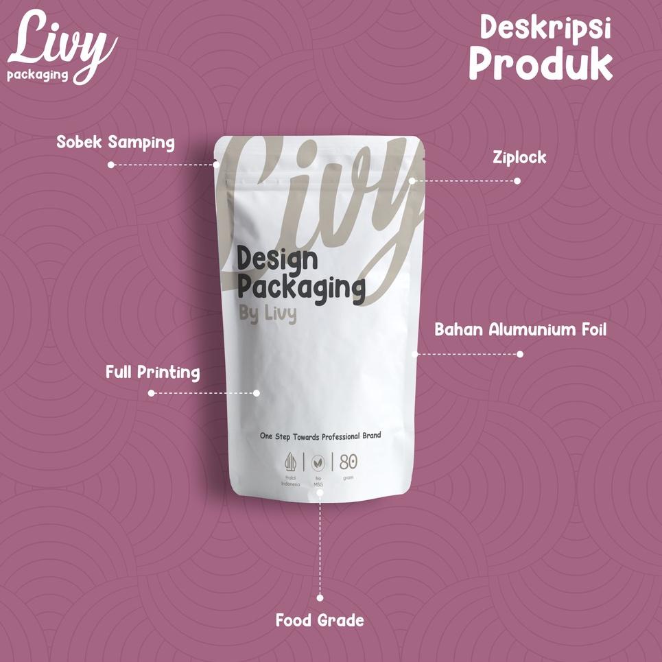 

[Y-2T ☎] Livy Packaging - Ukuran 13x20cm Cetak Kemasan Standing Pouch Kopi Makanan-premium