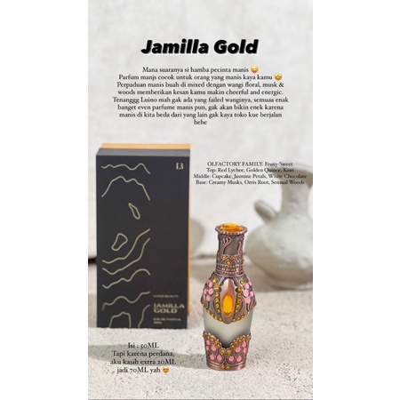 Jamila gold sahara series Luino parfum