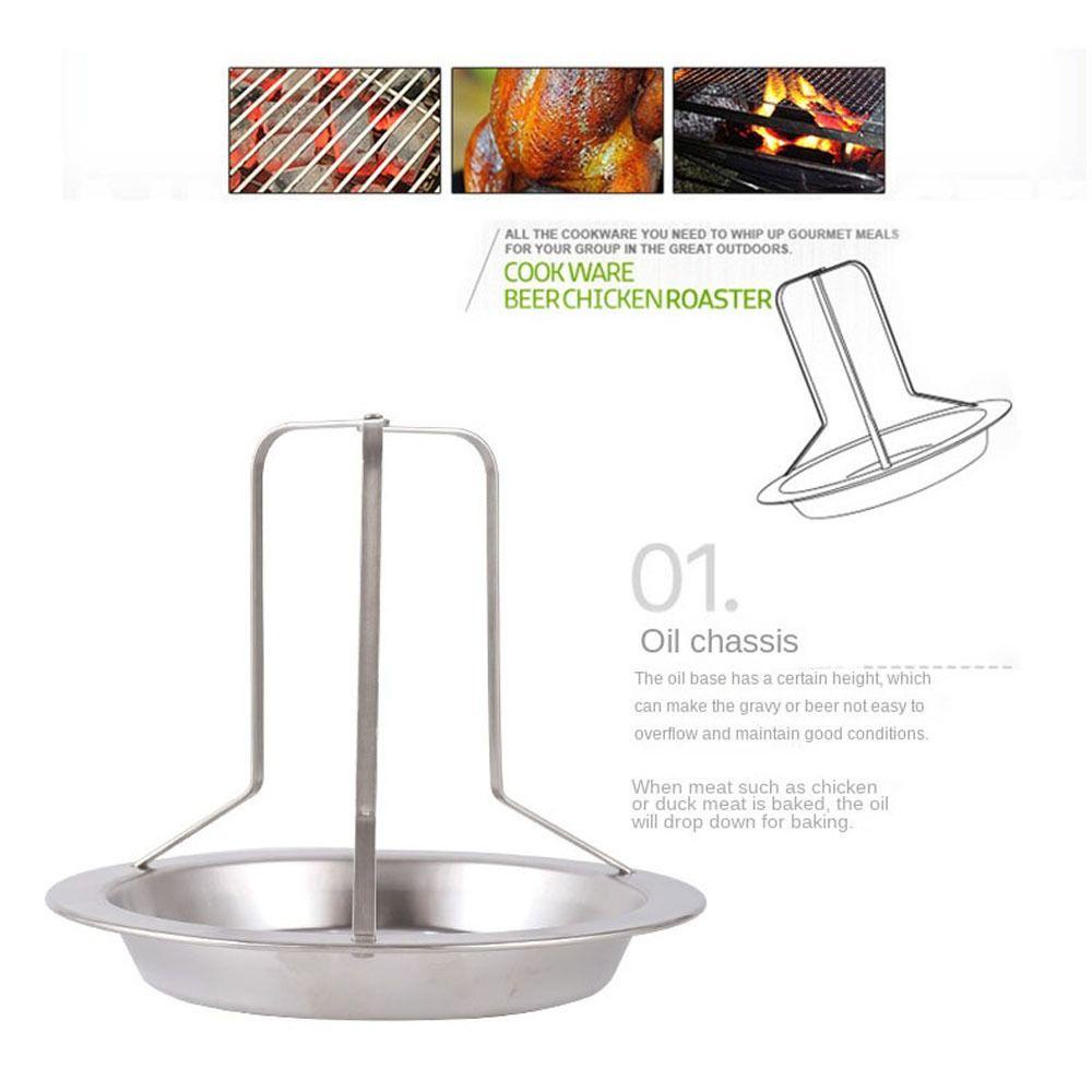 [Elegan] Alat BBQ Outdoor Stainless Steel Rak Roaster Ayam Alat Barbekyu Alat Memanggang Rak Ayam