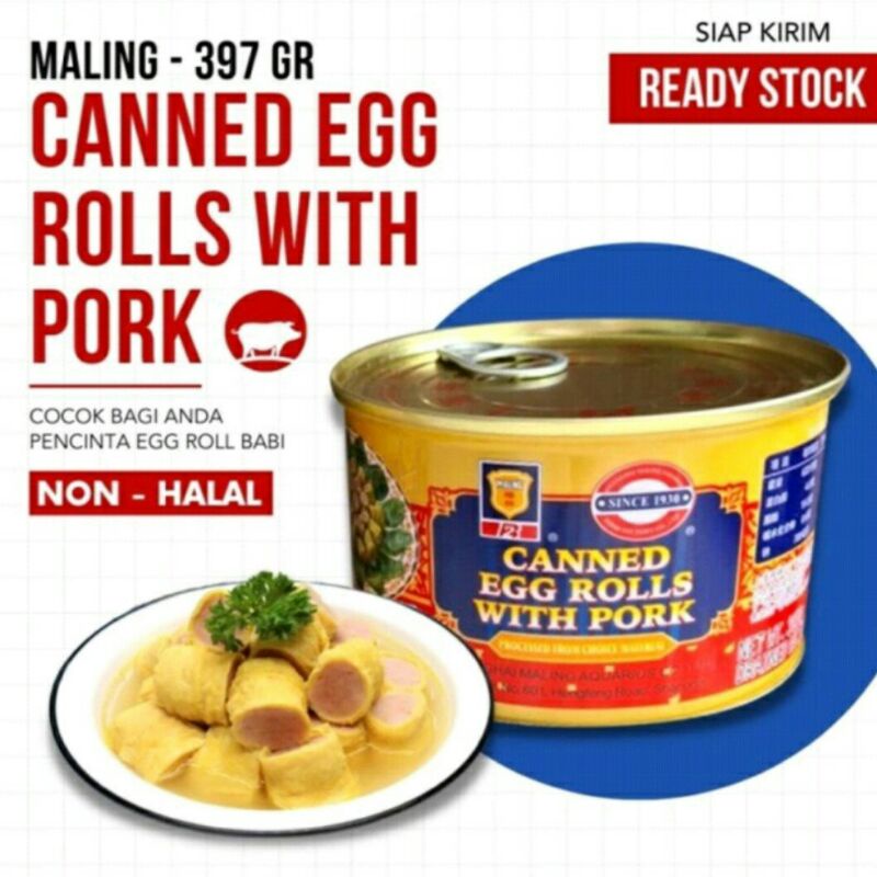 

MALING TTS HAM BABI GULUNG TELUR MA LING CANNED PORK EGG ROLLS LUNCHEON MEAT 397GR