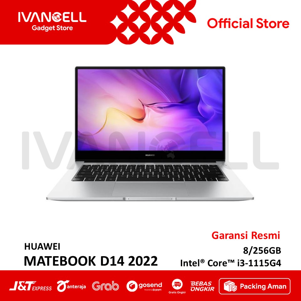 Official Huawei Matebook D14 Laptop i3 11th Gen Intel Core 8/256GB 14"inch