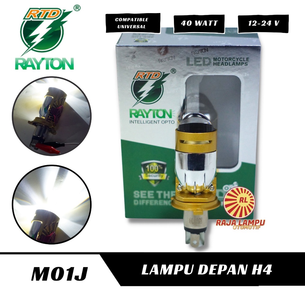 LAMPU PROYEKTOR LED RAYTON H4 M01J DENGAN KIPAS 48WATT MOTOR MOBIL