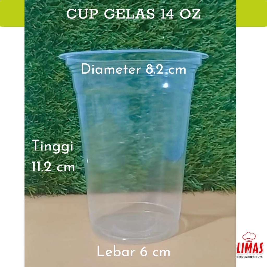 CUP 14 OZ MINUMAN | CUP PLASTIK OVAL DAN DATAR