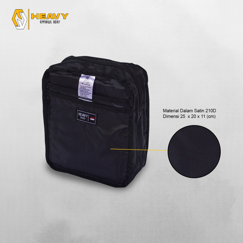 Tas selempang pria heavy K-4077 - Black slingbag kasual premium