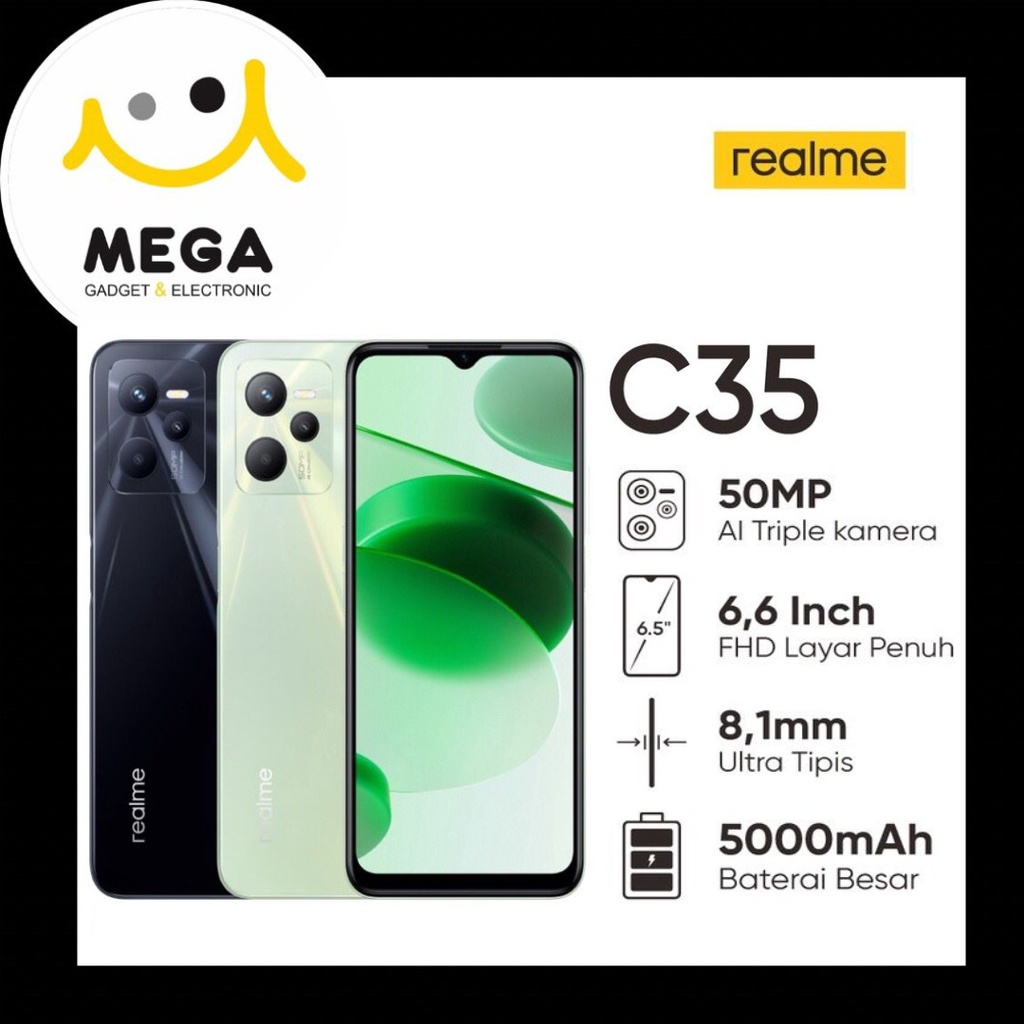 Realme C35 4GB + 64GB Garansi Resmi Realme Indonesia