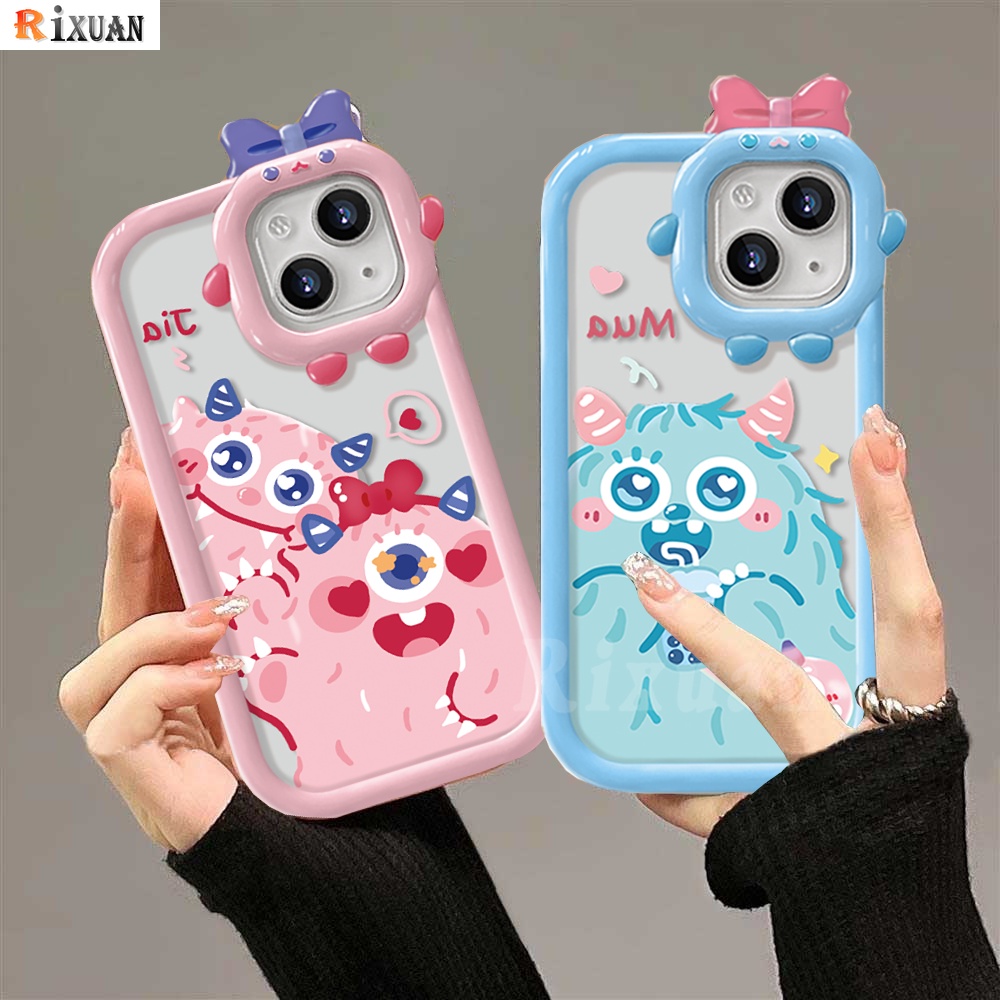 Redmi 10C Note 11 Pro Note 11S 10A 9C 9A 10 9T 9 Note10 5G 10s Note9 Note8 Poco X3 NFC M3 Pasangan Lucu Monster Shockproof TPU Soft Phone Case Cover RIXUAN