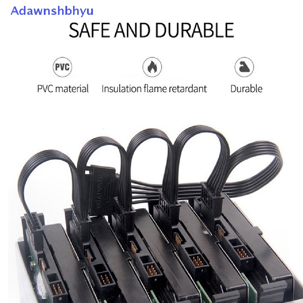 Adhyu DIY Molex 4pin IDE 1sampai5 SATA 15Pin Hardisk Power Supply Splitter Kabel Cord ID