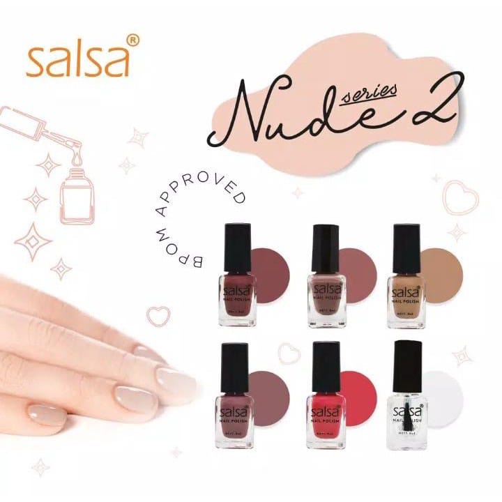 SALSA Kutek Nail Polish Set Seri Nude (1 set 6pcs) Cat Kuku Salsa Original BPOM Kosmetik Arjuna