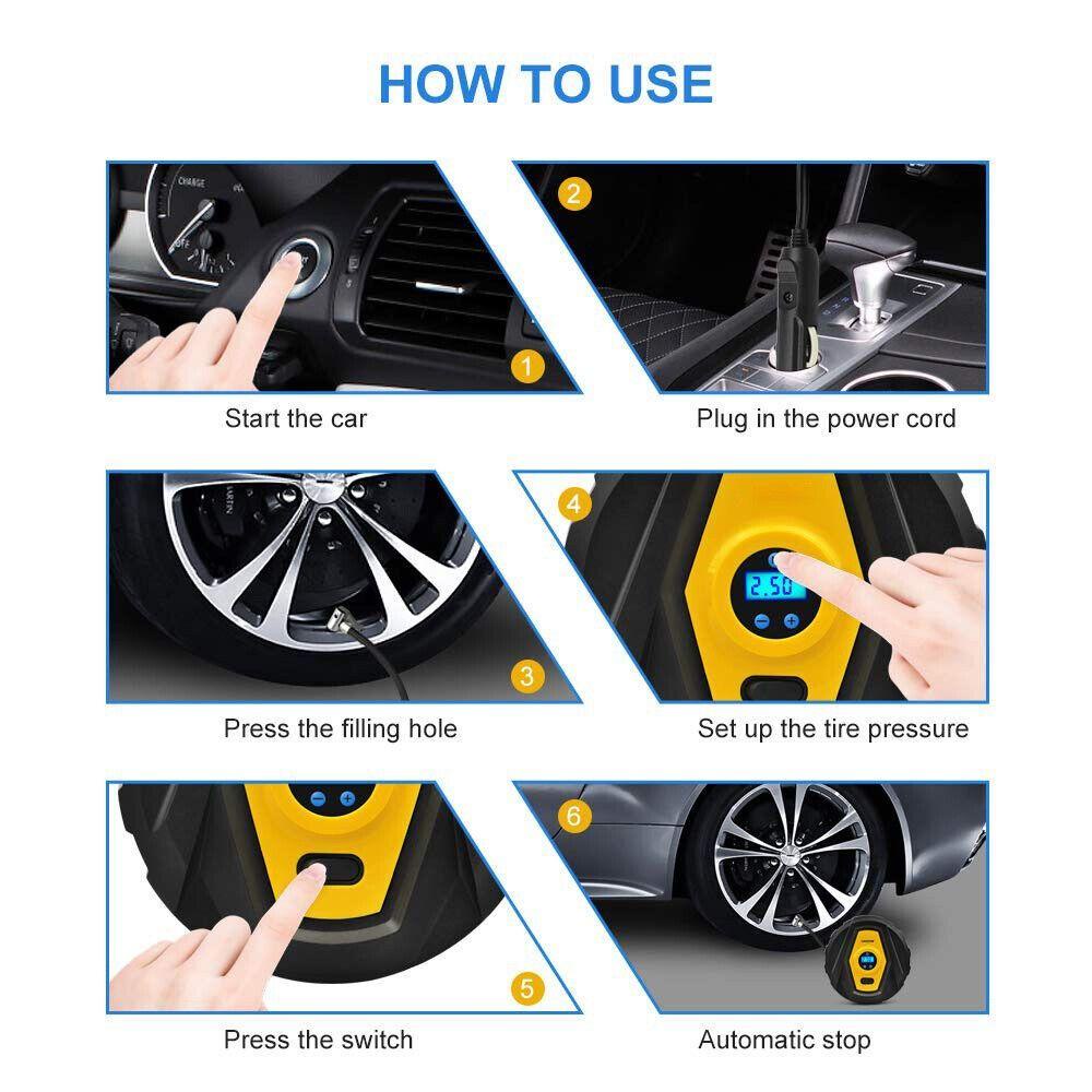 Pompa Pengisi Daya Cepat Ban Mobil TOP Intelligent Digital display Portable Elektrik Multi-Fungsi Inflator