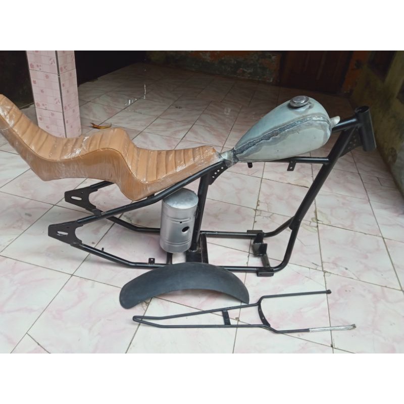 rangka Chopper mentahan PNP Honda gl Tiger Mega pro