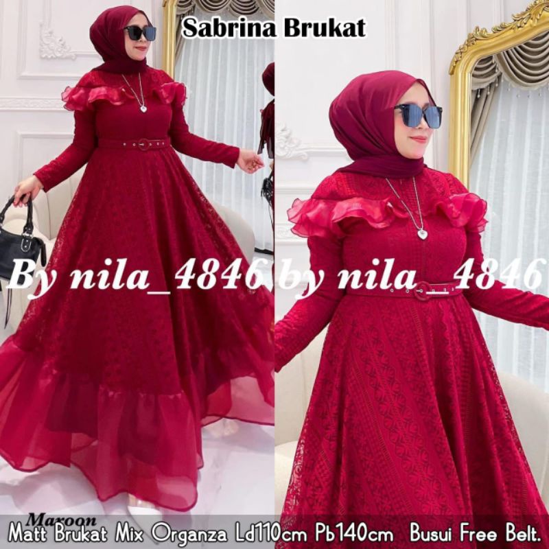 Baju lebaran 2023 Busana muslim (update) Sabrina brukat,Kualitas terjamin