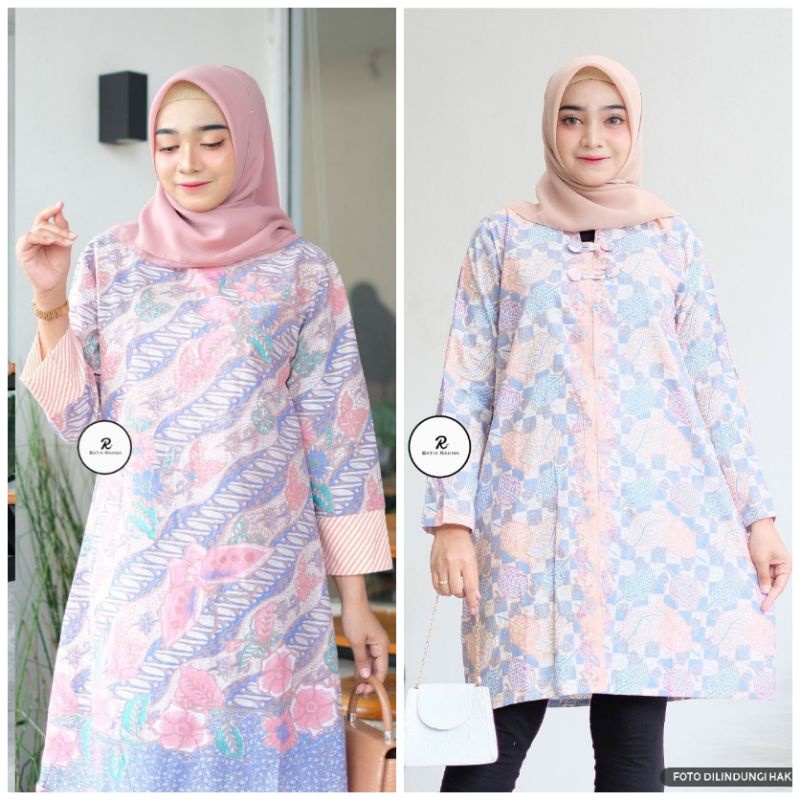 TUNIK BLOUSE BATIK BAJU KERJA KULIAH PREMIUM -Original by Batik Rahma 99