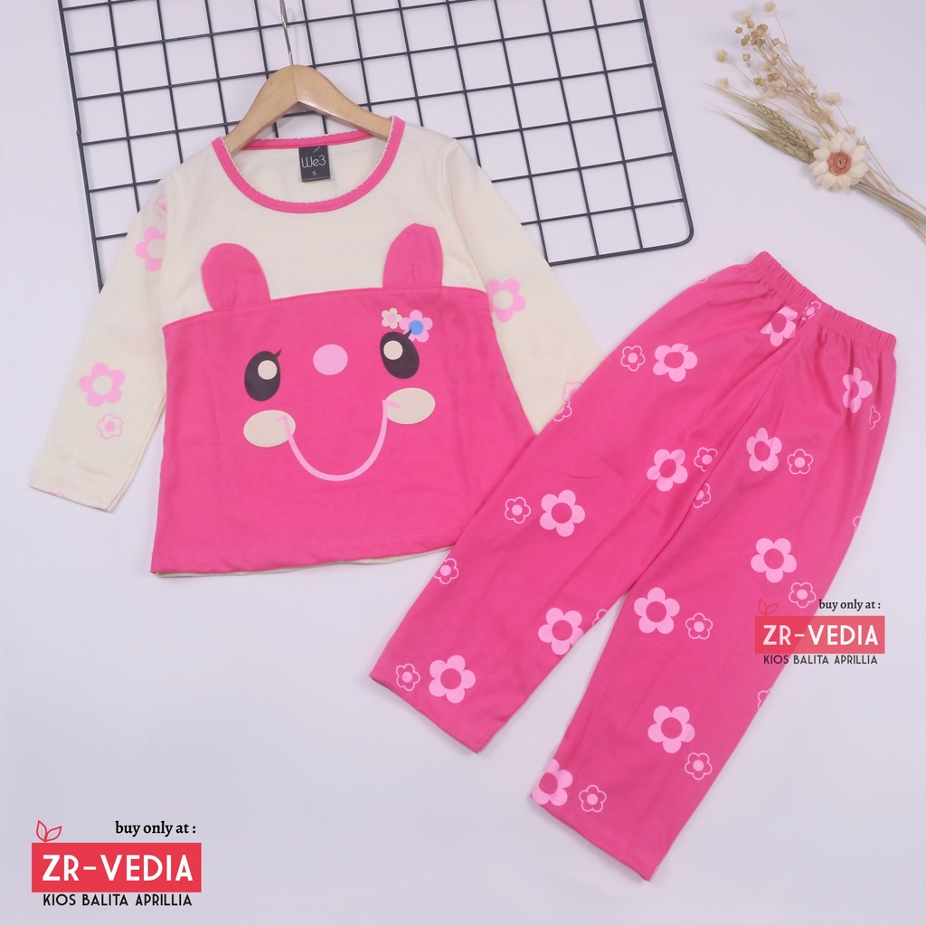 Piyama A-ra Kids Size 1-3 Tahun / EXPORT Quality Baju Tidur Kaos Karakter Lengan Celana Panjang