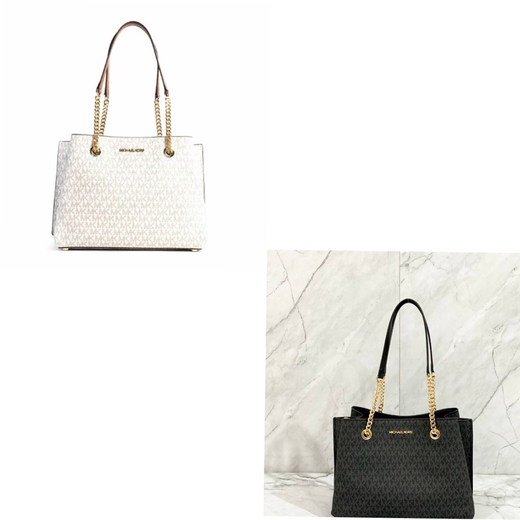 tas BRANDED ORI MK  Teagen large long drop satchel signature