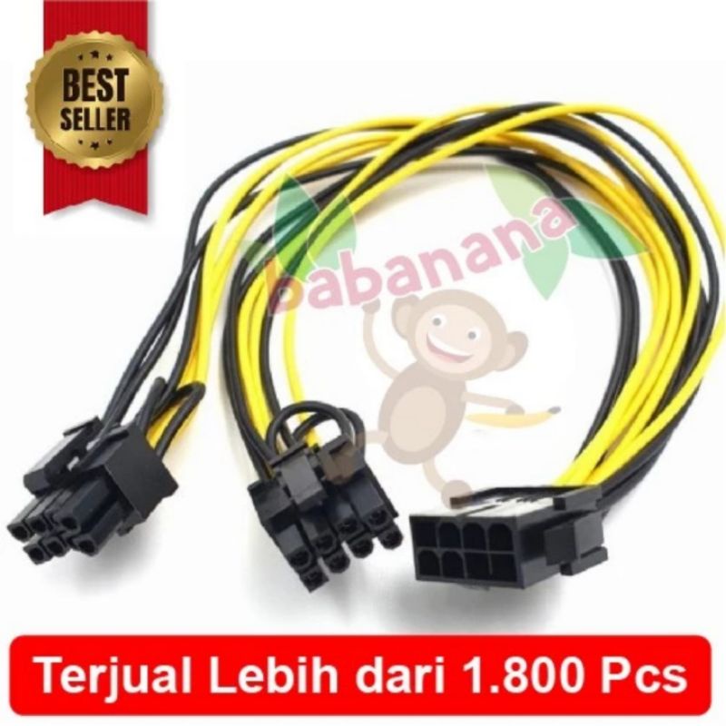 kabel splitter 8 pin to 6+2 mining gaming cabang pcie pci-e gpu power graphic card