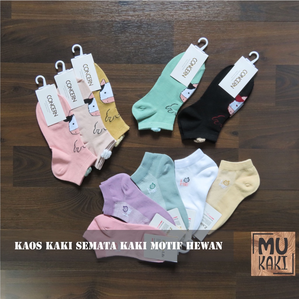 Kaos Kaki Mata Kaki / Ankle Motif Animal Warna Warni Mukaki