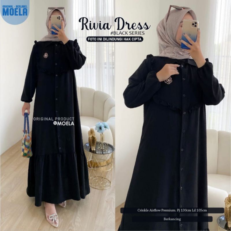 serba hitam dress original product berlabel moela