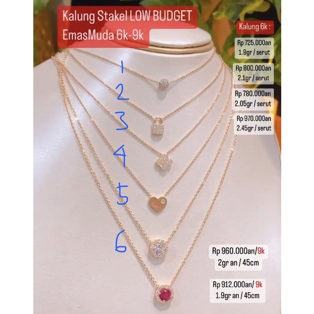 Kalung Stakel Emas 6k-8k