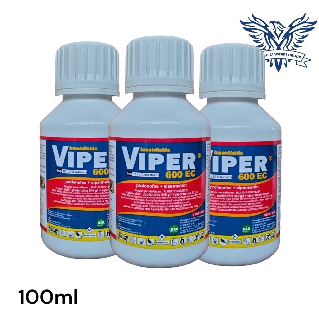 Insektisida VIPER 600 EC 100ml PIPER Profenofos 540 g/l + Sipermetrin 60 g/l Original Curacron Biocron Finsol Untuk Hama ulat grayak