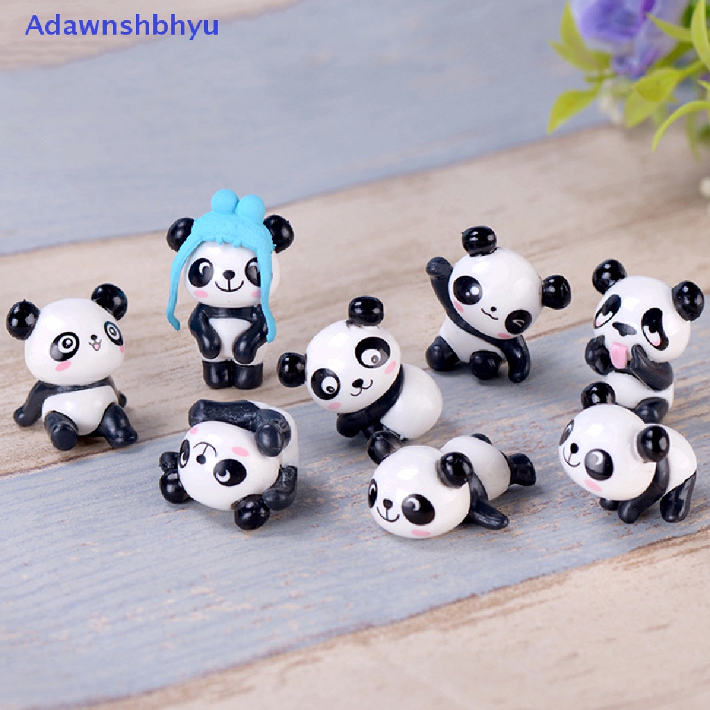 Adhyu 1Pc Patung Kartun Panda Lucu Pemandangan Taman Peri Miniatur Dekorasi Model ID