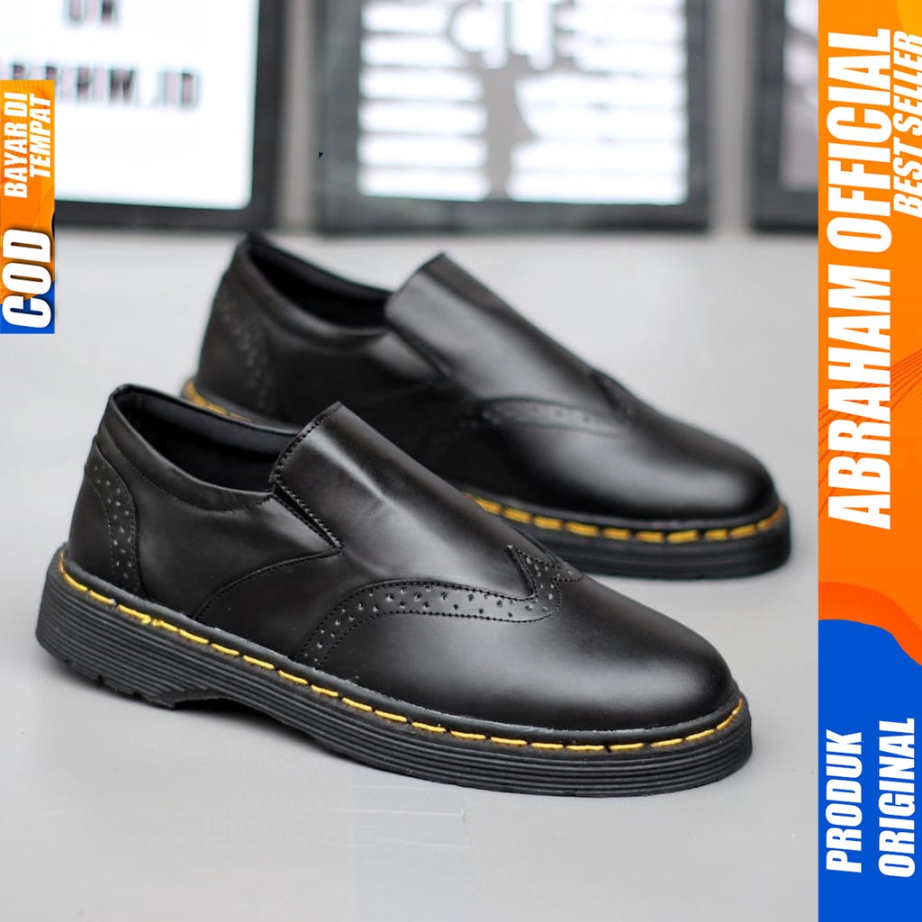 Sepatu Loafers Docmart Formal Pantofel Kerja Pria Abraham Aquila