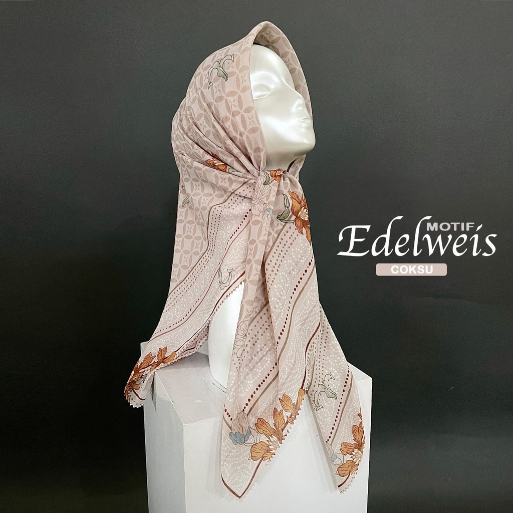 Hijab Denay KW Motif Edelweis Coksu / Deenay KW Premium Laser Cut Voal Premium Terlaris