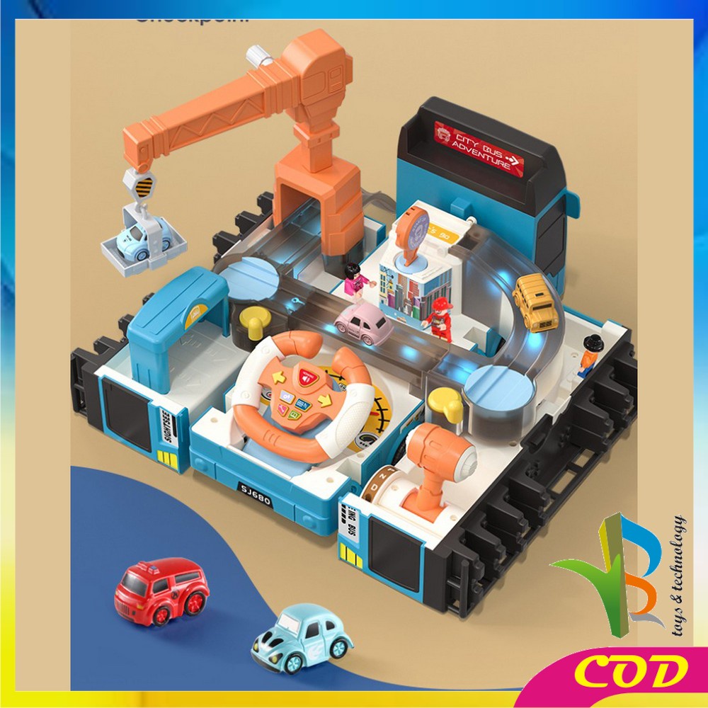 RB-M232 M236 Mainan Truk Kontruksi DIY Parking Lot Playset / Mainan City Parking Lot / Mainan Mobil Outdoor Adventure Ada Musik