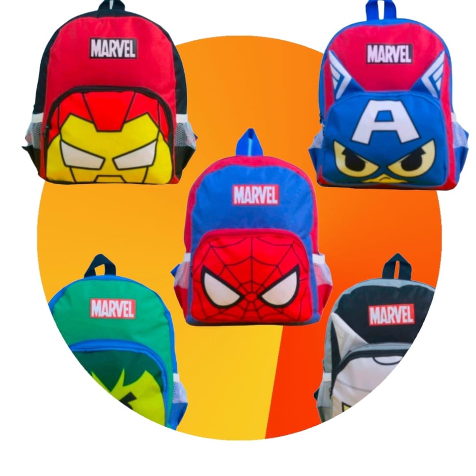 Tas Ransel anak sekolah Terbaru - Tas Ransel anak sekolah Paud Dan TK - Tad Ransel anak sekolah Karakter - Tas ransel anak sekolah Multifungsi - Tas Ransel anak sekolah Marvel