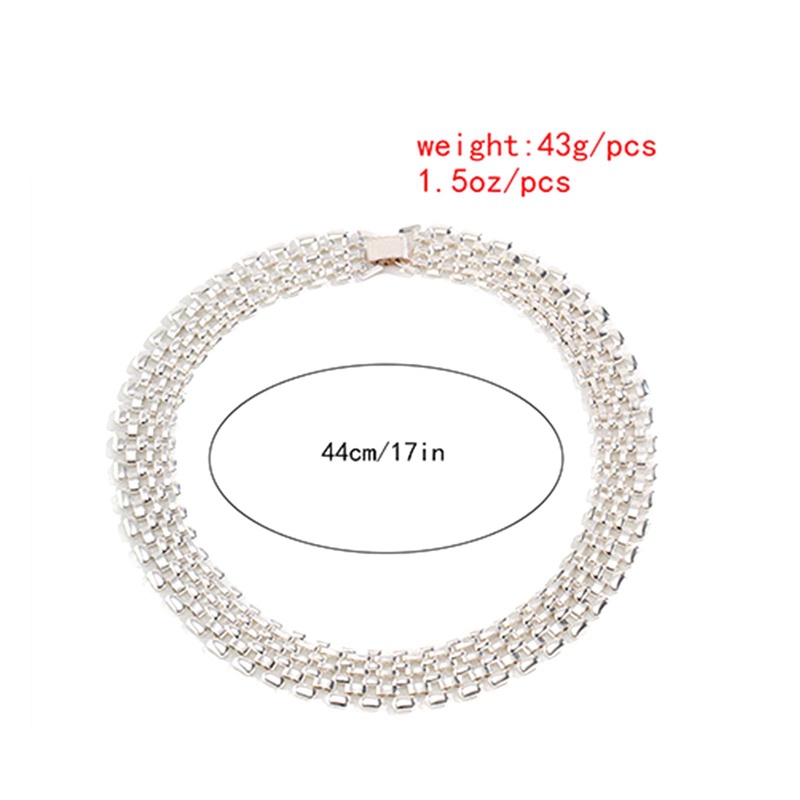 Fancyqube Punk Hip Hop Chunky Hollow Out Rantai Kalung Warna Silver Dikaitkan Chokers Lebar Kalung Untuk Wanita Statement Jewelry