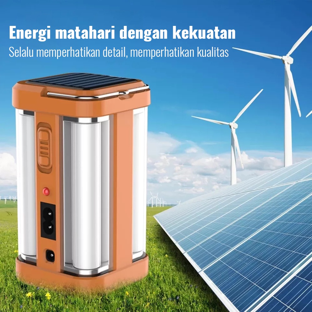 Lentera Emergency 4 Sisi/40watt PUSH ON YG-7977/lampu berkemah di luar ruangan/lampu surya portabel/Lampu Solar Emergency/lampu berkemah/Anbolt Lampu Emergency/Solar Anbolt Camping Tetap Nyala Lama Walau Listrik