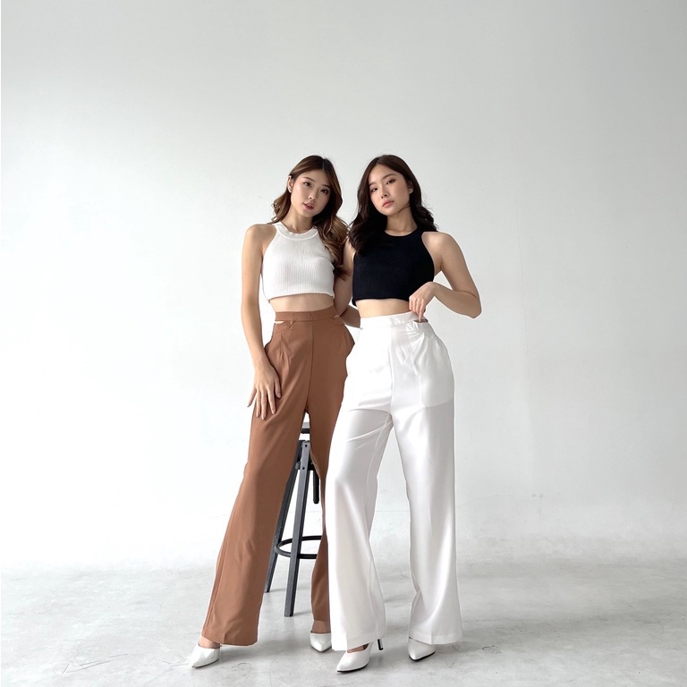 Beryl Cut Out Pants / Celana Cut Out Wanita / Hight Waist Korean Pants