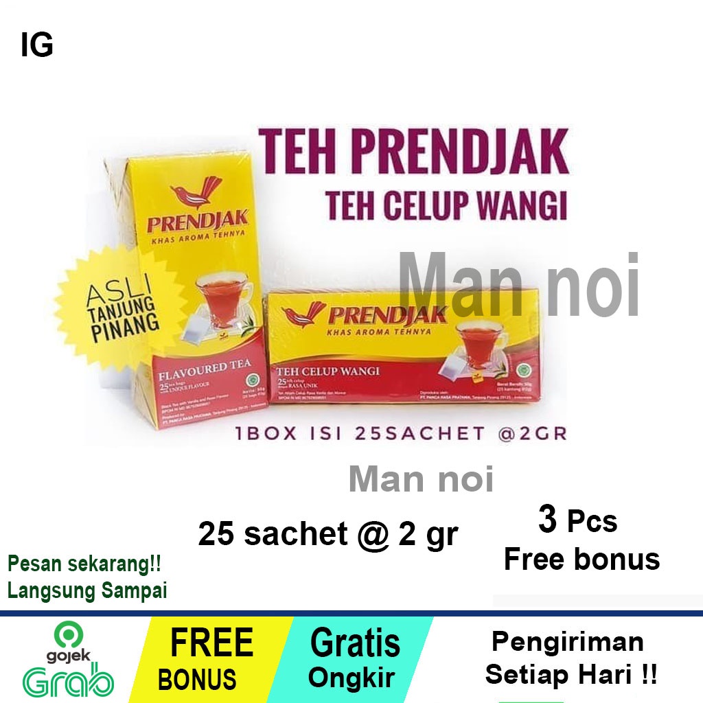 

TEH CELUP CAP PRENDJAK TEA KANTONG WANGI PRENJAK ISI 25