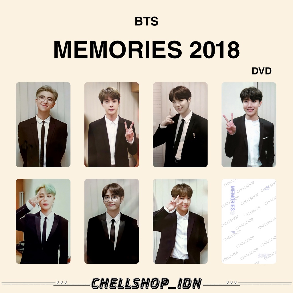 PHOTOCARD BTS MEMORIES 2018 DVD