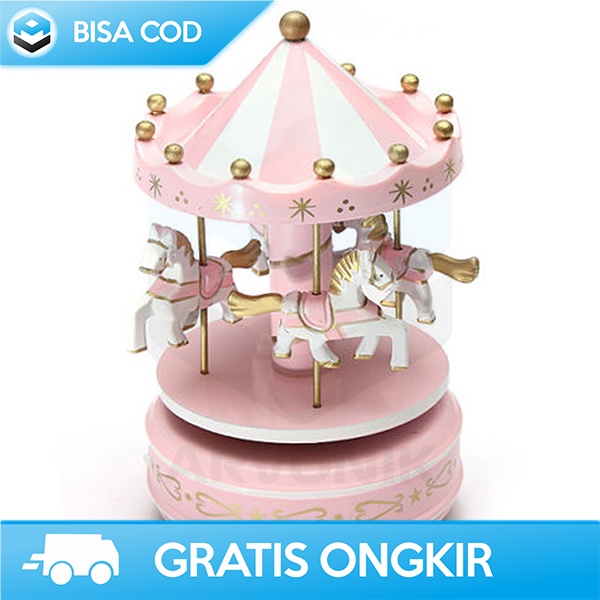 MUSIC BOX CAROUSEL KOTAK MUSIK KOMIDI PUTAR HADIAH UNIK LUCU HD-YYH