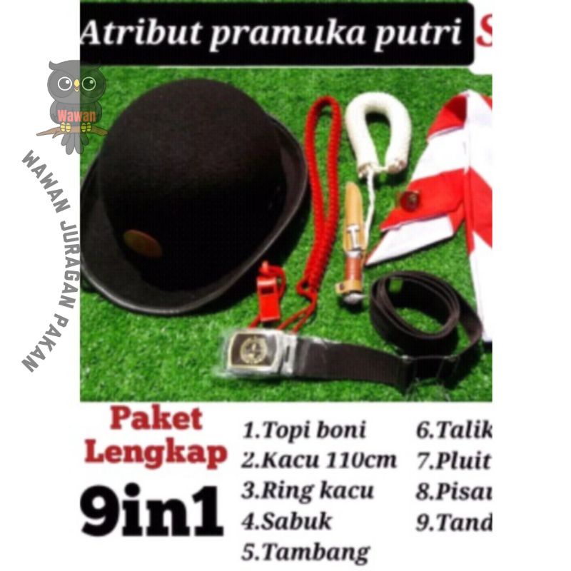 PERLENGKAPAN PRAMUKA SD ANAK PEREMPUAN KLS 1-6 SD1 TOPI BONI