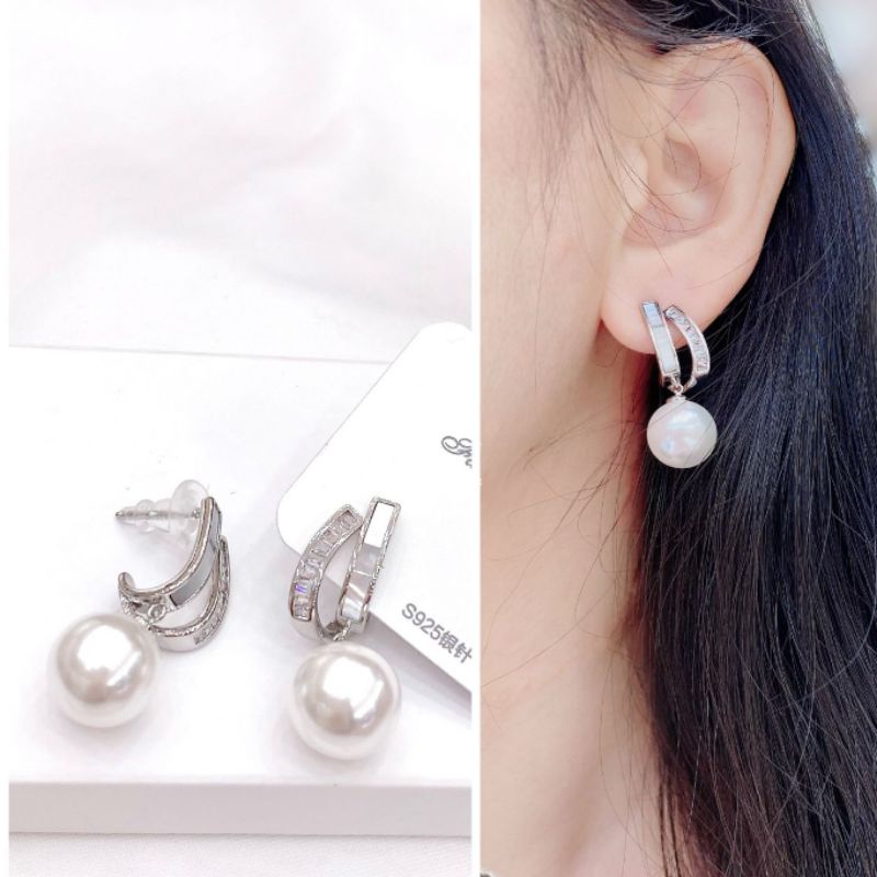Anting Silver925 Perak Mata Kilau anting silver Anti Karat anti alergi berlian kilap AN404