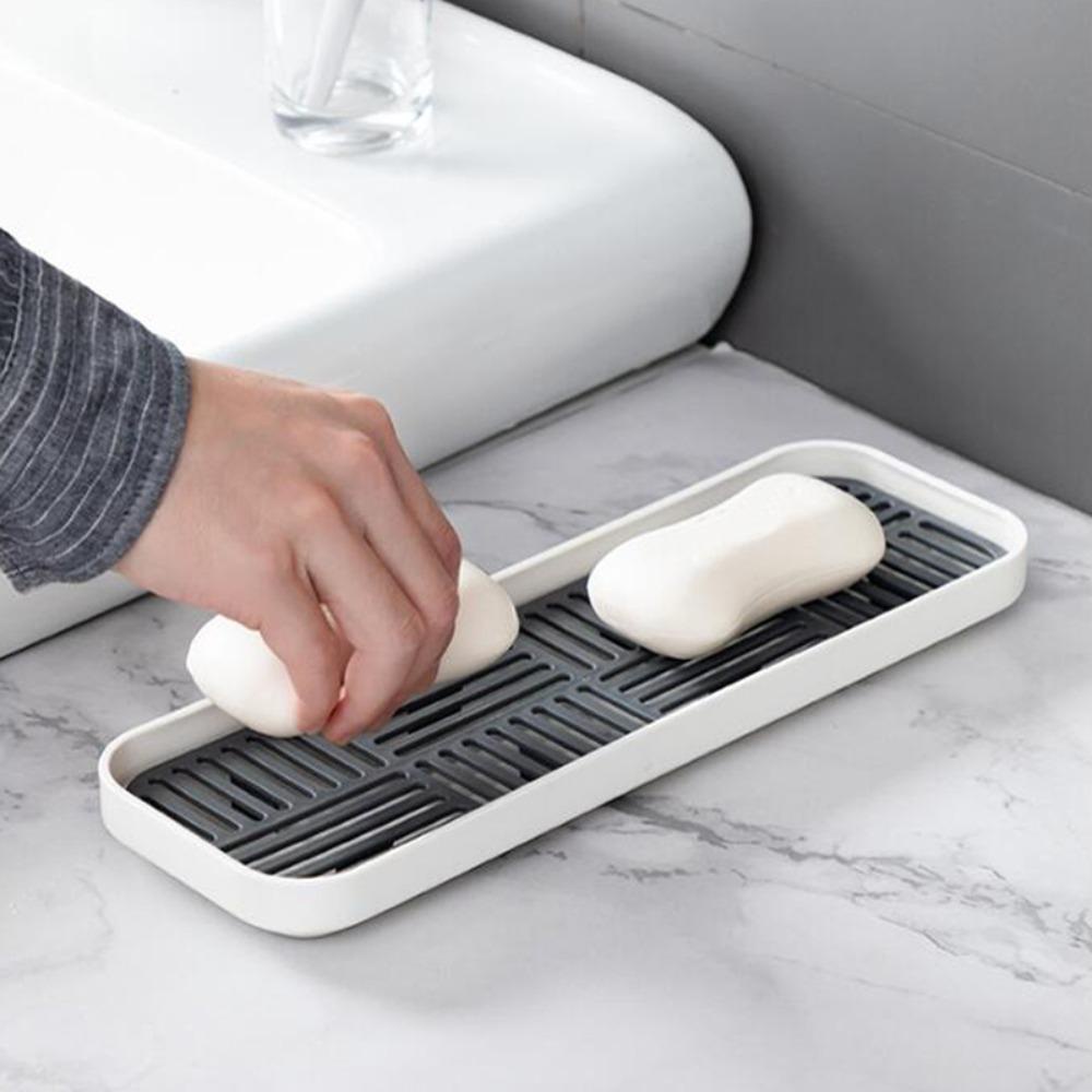 Solighter Removable Wastafel Sabun Organzier Kapasitas Besar Permen Sayuran Tray Lemari Dapur Piring Dapur Penyimpanan Kamar Mandi Nampan Penyimpanan