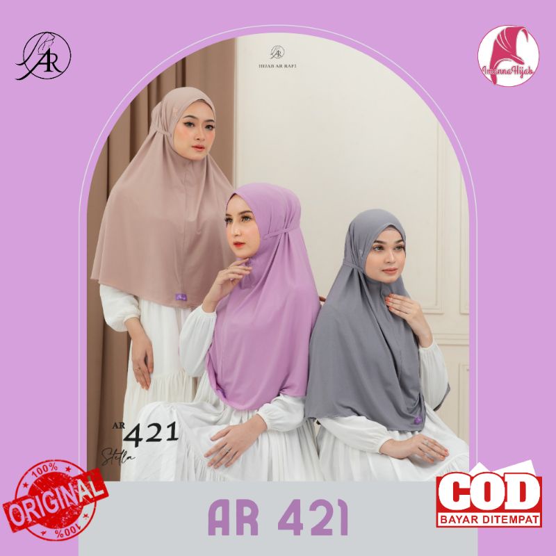 HIJAB ARRAFI ✓ AR 421 Std Jilbab Bergo Maryam // Hijab bergo tali non pet daily hijab ORI by AR RAFI