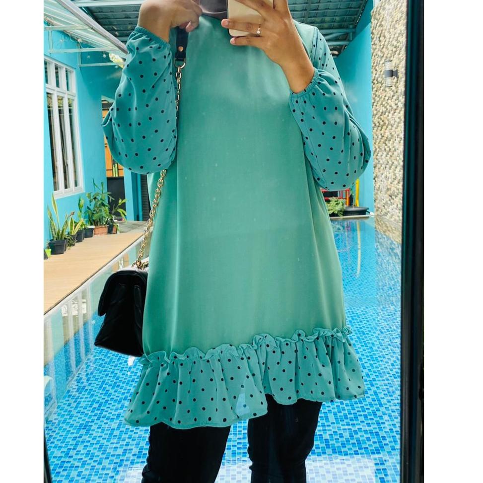 TUNIK RANUM / TUNIK RENANDA / TUNIK KOMBINASI POLKADOT ‑ BPP.22De22ᴼ