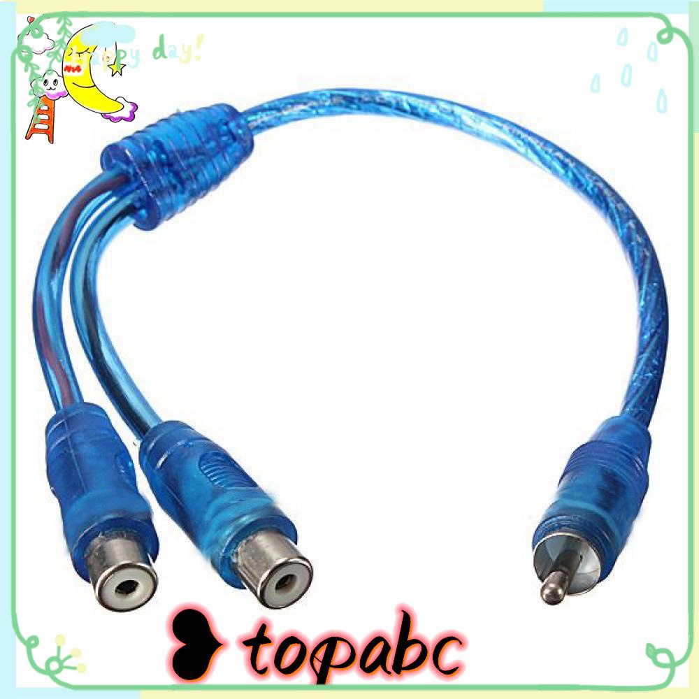 Top Kabel Audio Kawat Praktis Biru 1 RCA Male To 2female