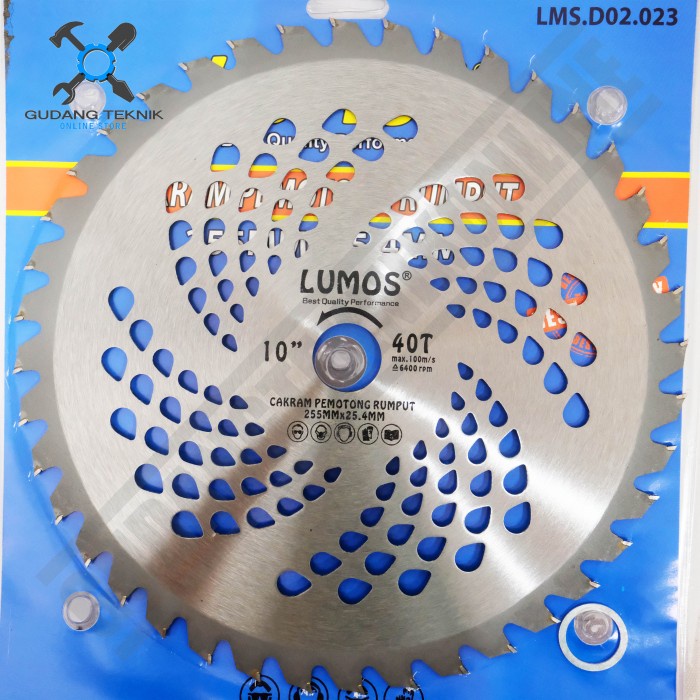 Mata Pisau Bulat Potong Rumput 10&quot; 40T LMS D02.023 DW LUMOS / Tip Saw Blade 10 Inch 40 Gigi 255mmx1.2mm JF DW LUMOS